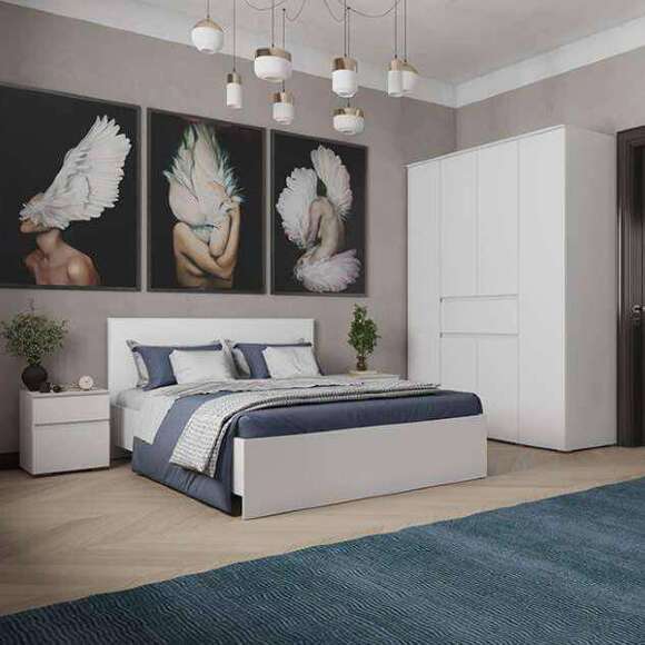 Кровать 160х200 Плейона (ТЭКС) с настилом ДСП Белый Кровать 160х200 Плейона (ТЭКС) с настилом ДСП Белый