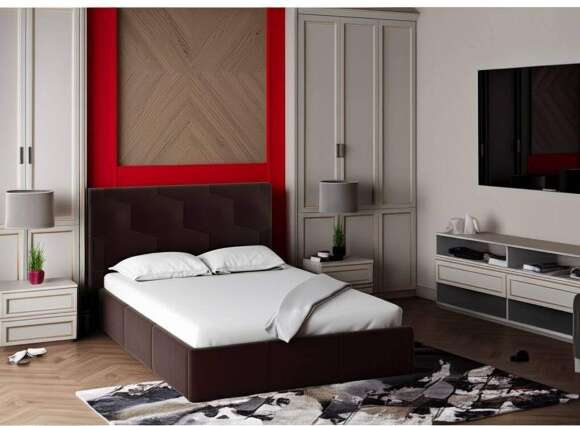 Кровать с ортопедическим основанием Манука (1,4м), Коричневый