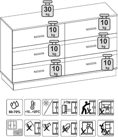 Комод 4 Анона, антрацит