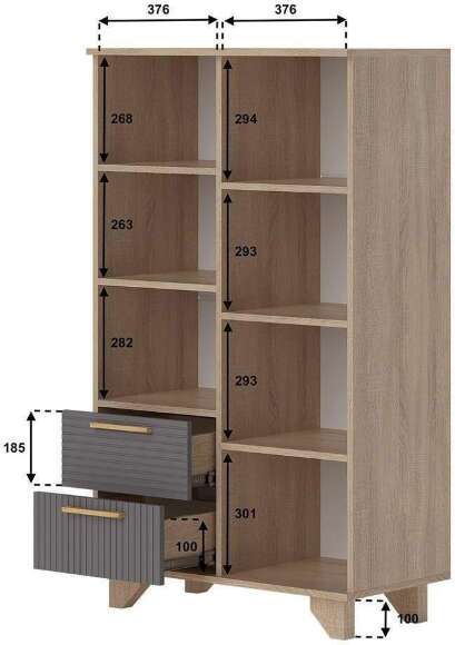 Ньёрд ТВ Тумба 1501.4 Дуб Сонома / Черника Ньёрд ТВ Тумба 1501.4 Дуб Сонома / Черника