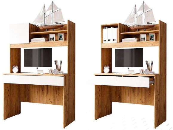 Стол письменный с полками Селфи ПС-05 (Семья Мебелони)