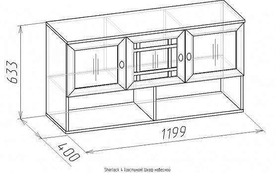 Шкаф навесной Sherlock 4, ясень светлый Шкаф навесной Sherlock 4, ясень светлый