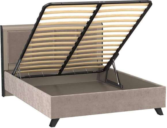 Фиделия кровать двойная 76.14 с под. мех. серый камень / мрамор черный Фиделия кровать двойная 76.14 с под. мех. серый камень / мрамор черный