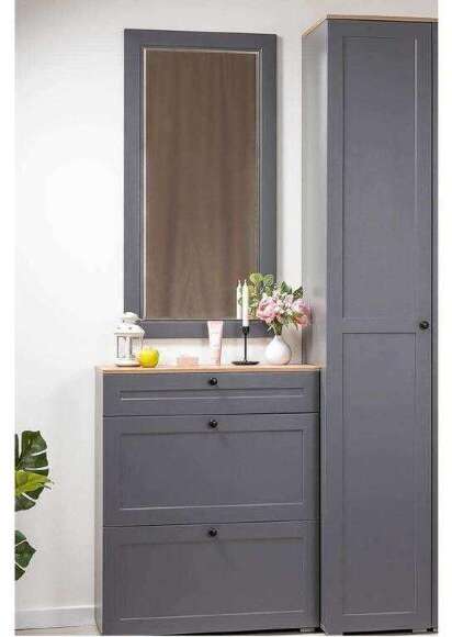 Остин Тумба для обуви 16.121 Серый графит/Дуб Вотан