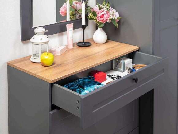 Остин Тумба для обуви 16.121 Серый графит/Дуб Вотан