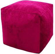 Пуфик Куб микровельвет малиновый
