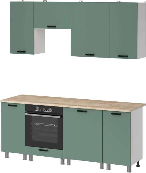 МК Аленушка 2м Орешник Матовая Мята,скоба черный,сонома