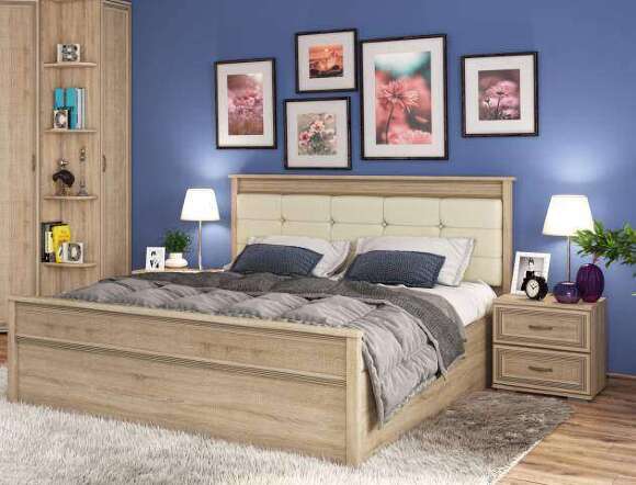 Кровать 140х200 с настилом ЛКР-1 Ливорно (Дуб сонома) Кровать 140х200 с настилом ЛКР-1 Ливорно (Дуб сонома)