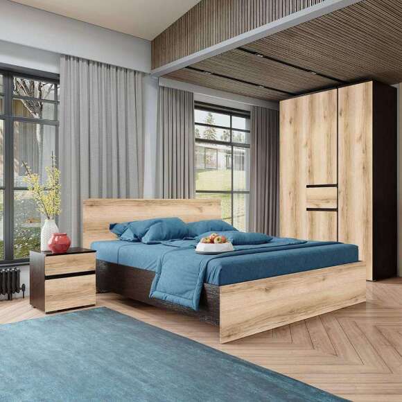 Кровать 160х200 Плейона (ТЭКС) с настилом ДСП Дуб делано