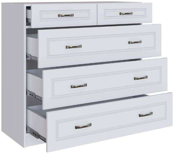 Комод Апполия 5 ящиков (ТЭКС) Белый дуб