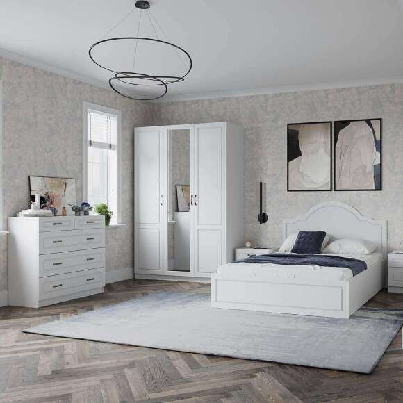 Комод Апполия 5 ящиков (ТЭКС) Белый дуб