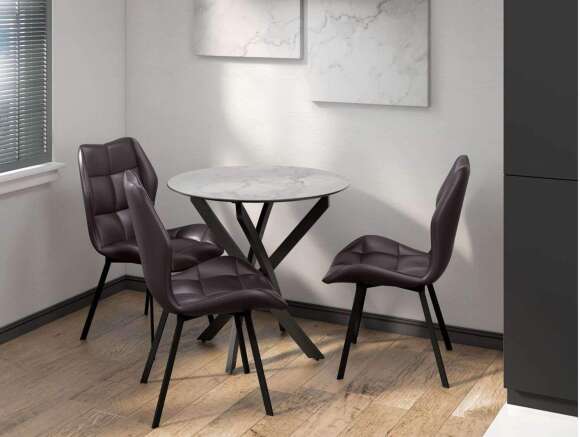 Столовая группа Рим-Монако СМ-15 ноги прямоугольные черные