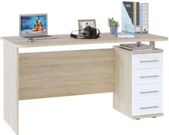 Компьютерный стол КСТ-105 Дуб Сонома / Белый Компьютерный стол КСТ-105 Дуб Сонома / Белый