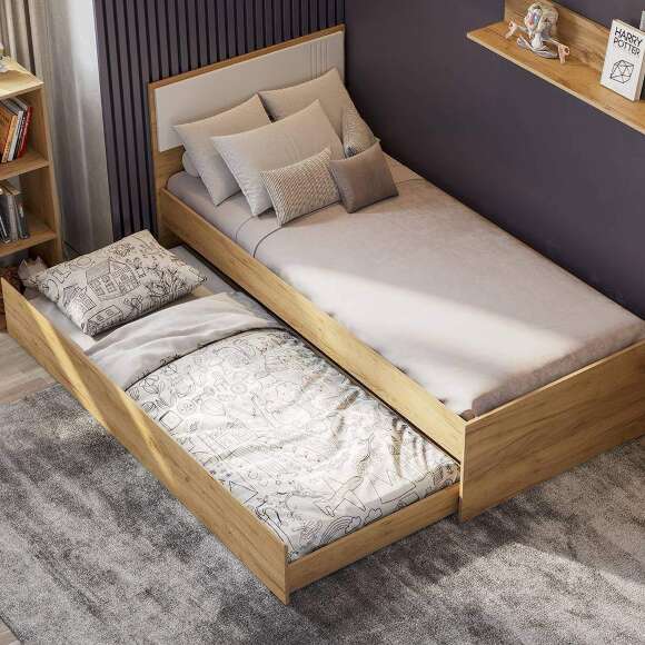 Кровать 90х200 с ламелями и выкатной кроватью Милан Кровать 90х200 с ламелями и выкатной кроватью Милан