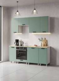 МК Аленушка 2м Орешник Матовая Мята,скоба черный,сонома (без столешницы)