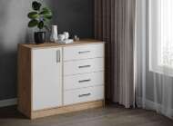 Комод-тумба Катрин-6 (ТЭКС) Дуб Крафт золотой / Белый