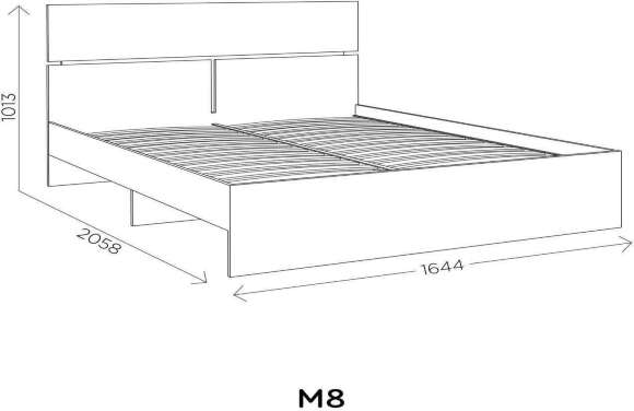 Агата М8 Кровать 1600 Белый Агата М8 Кровать 1600 Белый