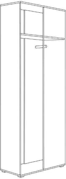 Куба Шкаф для одежды 13.137 Дуб сонома, Белый премиум