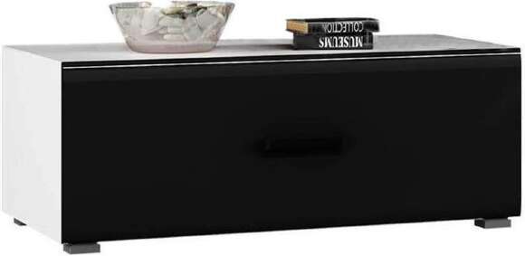 ТВ-тумба Квадро черный глянец / белый