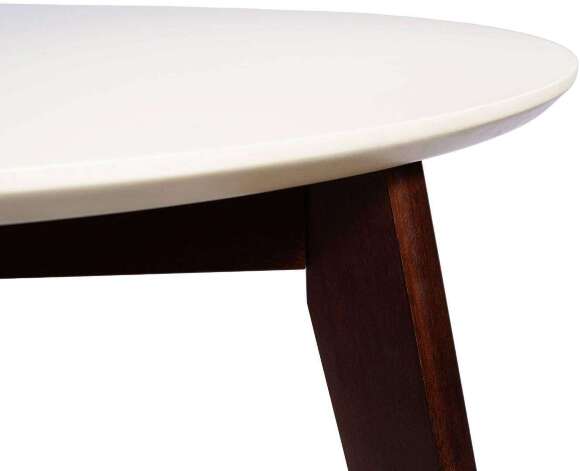 Стол обеденный круглый Олсон Мини 100, грецкий орех/слоновая кость