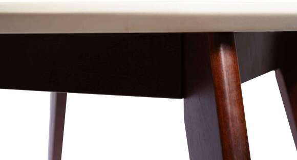 Стол обеденный круглый Олсон Мини 100, грецкий орех/слоновая кость