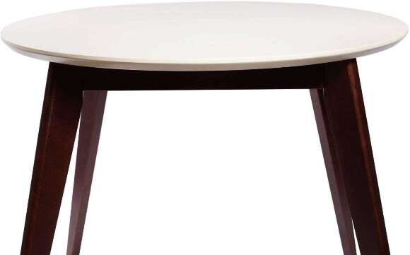 Стол обеденный круглый Олсон Мини 100, грецкий орех/слоновая кость