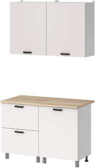 МК Аленушка 1,2м с ящ. Лаванда Молочный,скоба черный,сонома МК Аленушка 1,2м с ящ. Лаванда Молочный,скоба черный,сонома