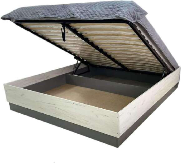 Бастион Кровать с п/м 1600 Дуб Крафт белый / Серый шифер