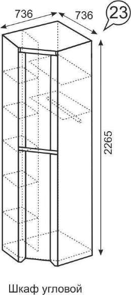 Шкаф угловой Твист 23 Ижмебель
