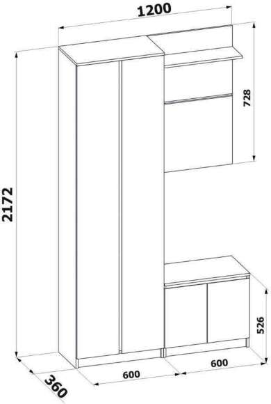 Прихожая ВШ-4 + ТП-11 + ШО-4 Белый
