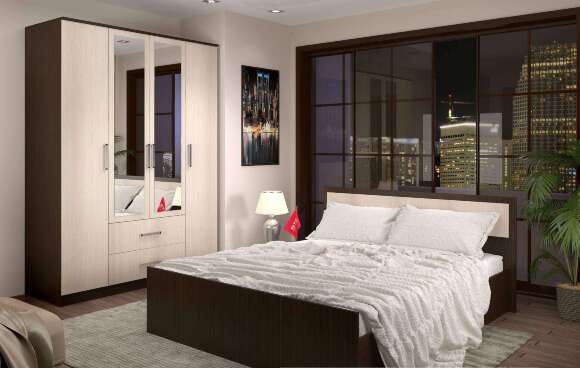 Кровать 140х200 Фиеста БТС с проложками из ДСП (Венге)