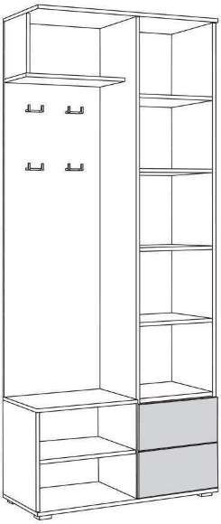 Куба Шкаф комбинированный 10.14 Дуб сонома, Белый премиум