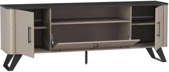 Фиделия тумба для ТВ 76.05 серый камень / мрамор черный