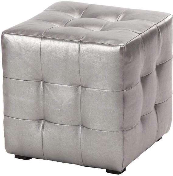 Пуф Лотос Серебристый экокожа