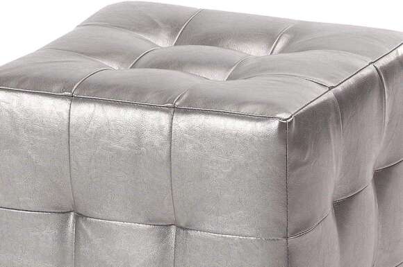 Пуф Лотос Серебристый экокожа