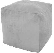 Пуфик Куб микровельвет серый