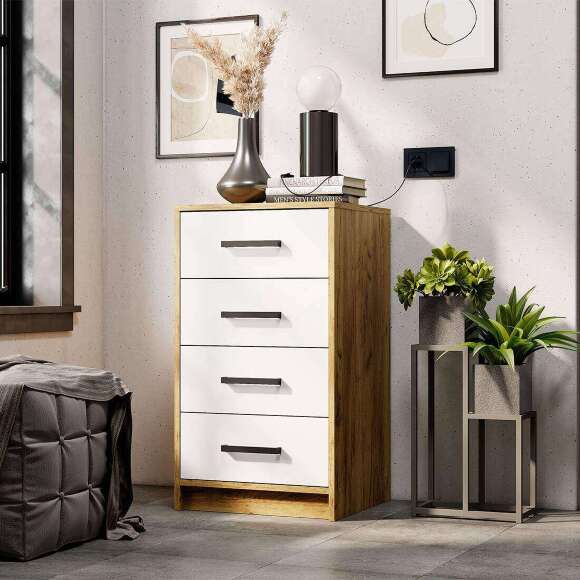 Комод Мия КМ-02 (Семья Мебелони) Крафт / Белый