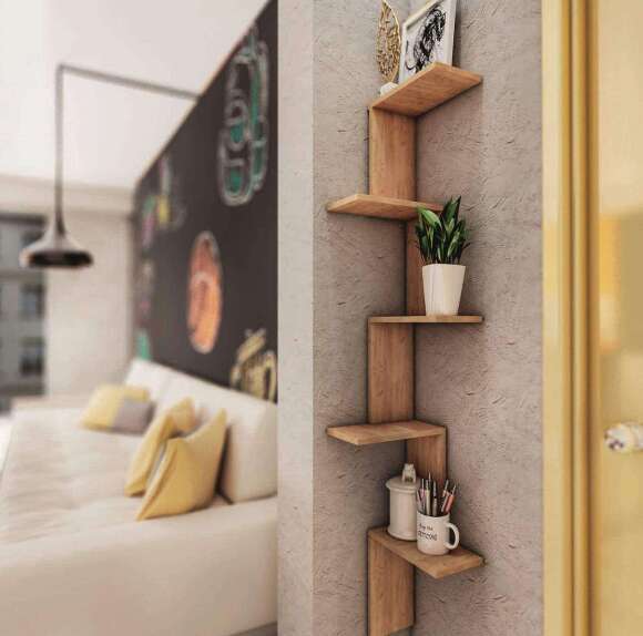 Полка угловая Стайл, крафт Полка угловая Стайл, крафт