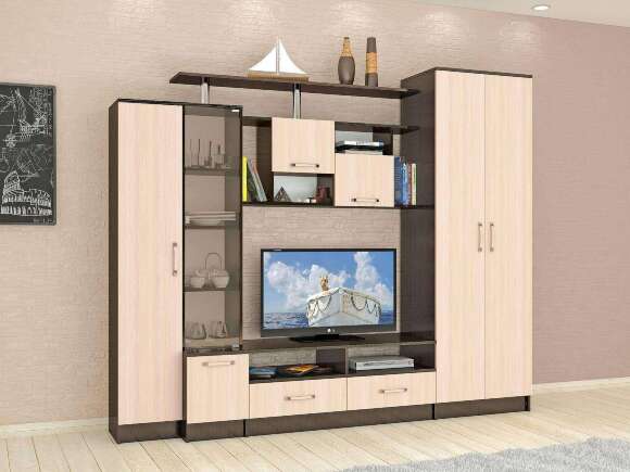 Стенка для гостиной Оскар-5 ТЭКС (Венге)