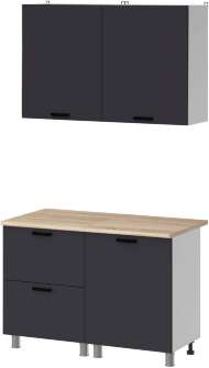 МК Аленушка 1,2м с ящ. Лаванда Сталь,скоба черный,сонома