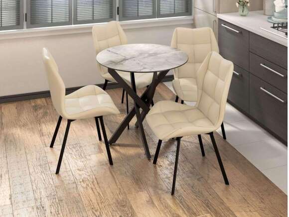 Столовая группа Рим-Монако СМ-4 ноги прямоугольные черные