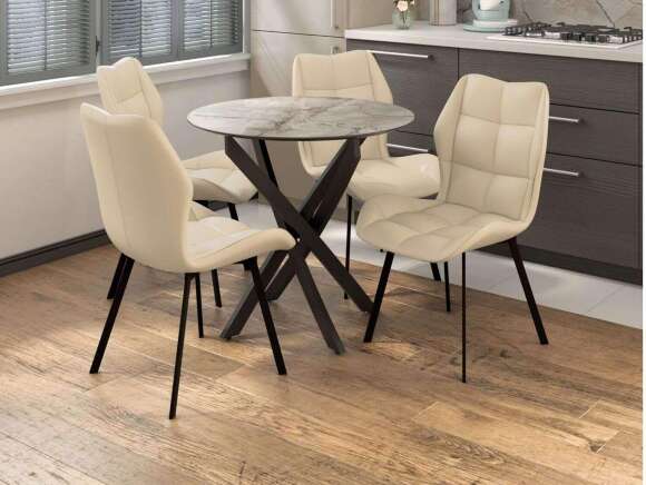 Столовая группа Рим-Монако СМ-4 ноги прямоугольные черные