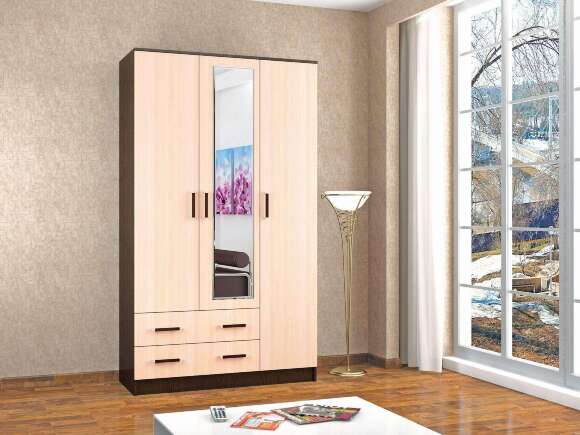 Шкаф трехдверный Лагуна (с зеркалом) 1.2 ТЭКС