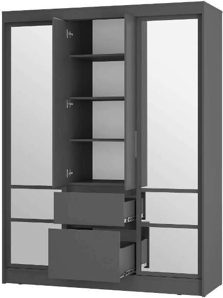 Шкаф-купе Симпл 1600 ШКК-06 (БТС) Графит Шкаф-купе Симпл 1600 ШКК-06 (БТС) Графит