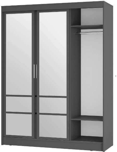 Шкаф-купе Симпл 1600 ШКК-06 (БТС) Графит Шкаф-купе Симпл 1600 ШКК-06 (БТС) Графит