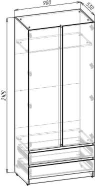Шкаф 2-створчатый Зара с ящиками ЗШ 9-22 (Крафт серый / Крафт белый) Шкаф 2-створчатый Зара с ящиками ЗШ 9-22 (Крафт серый / Крафт белый)
