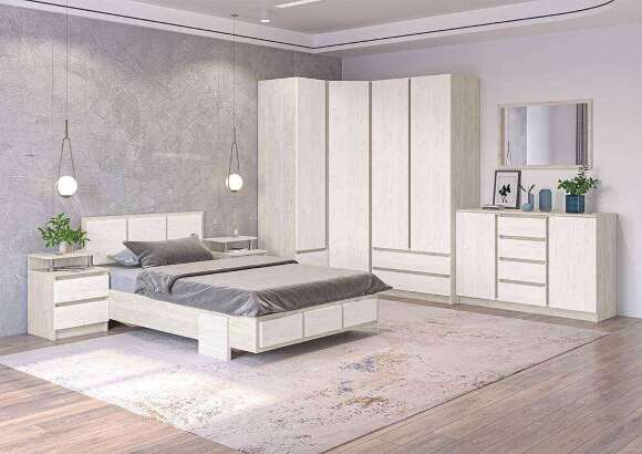 Шкаф 2-створчатый Зара с ящиками ЗШ 9-22 (Крафт серый / Крафт белый)