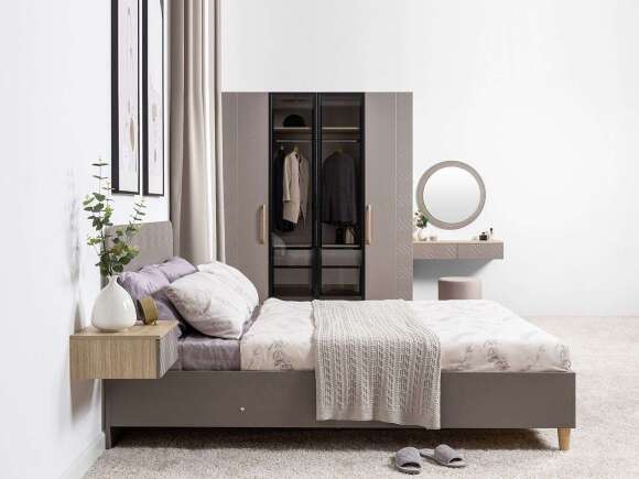 Спальня Амьен  комплект 1 Плэйн/Веллюто Капучино