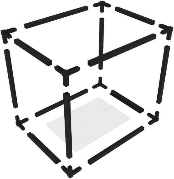 Полка Лофт ПМГ-Л 600 черная / белая