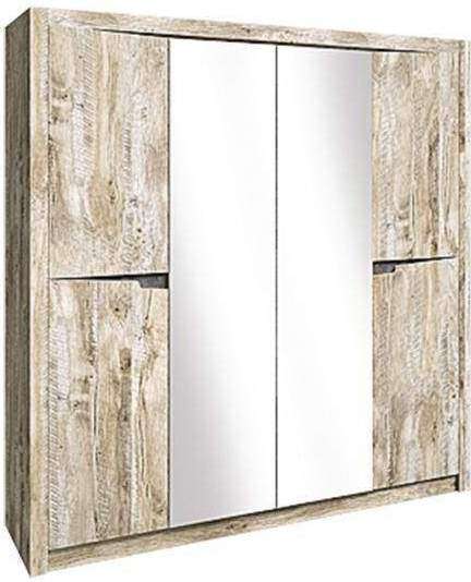 Шкаф 4-х створчатый Ривьера дуб юкон / бетон темный